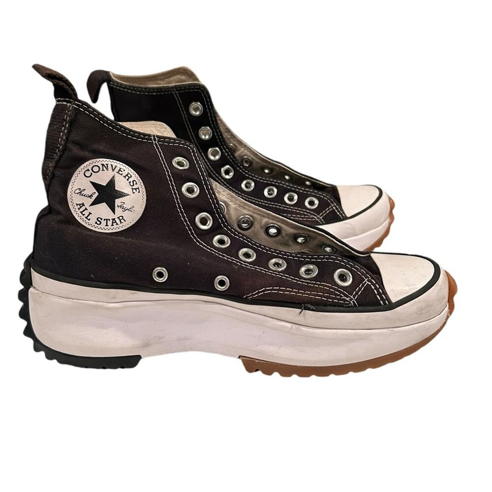 Converse Run Star Platform Sneakers Unisex 7/8.5 High Top Hike Canvas Black